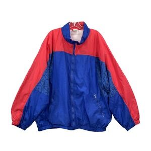 Vintage Cheetah Windbreaker Jacket Men's XXL Colorblock Bomber Retro 90's Sports